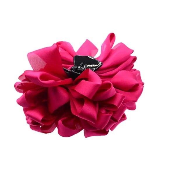4 Pcs Large Silk Flower Bow Hair Claw Jaw Clips For Women Hair clamps main image 2